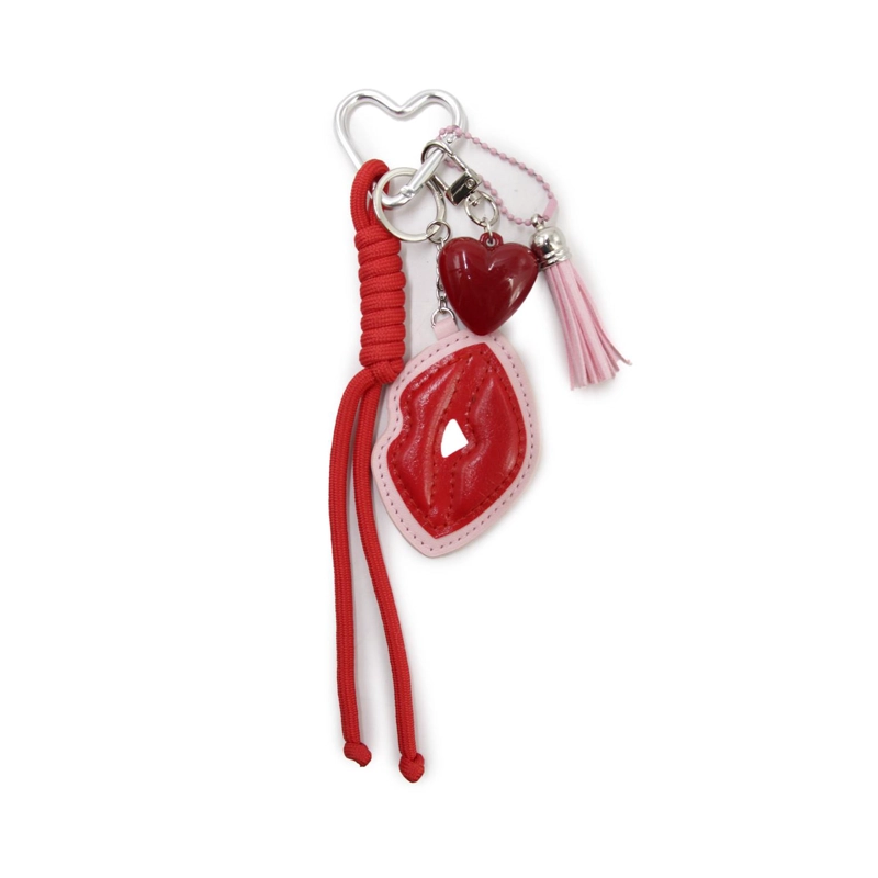 LLAVERO CHARM COLGANTE CUERDA CON BESO CUTE PARA BOLSO 23CM - 2