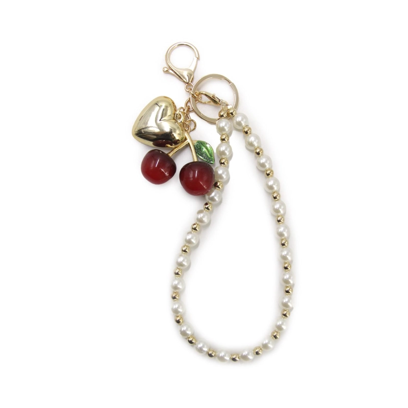 LLAVERO CHARM COLGANTE CHERRY CON PULSERA PARA BOLSO MOCHILA - 2
