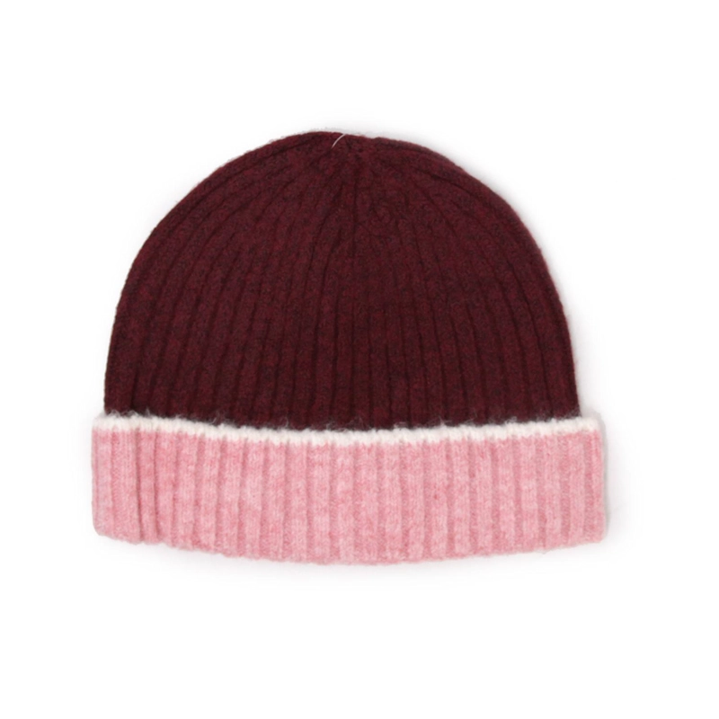 GORRO DE LANA BICOLOR UNISEX INVIERNO COLORES CASUAL - 1