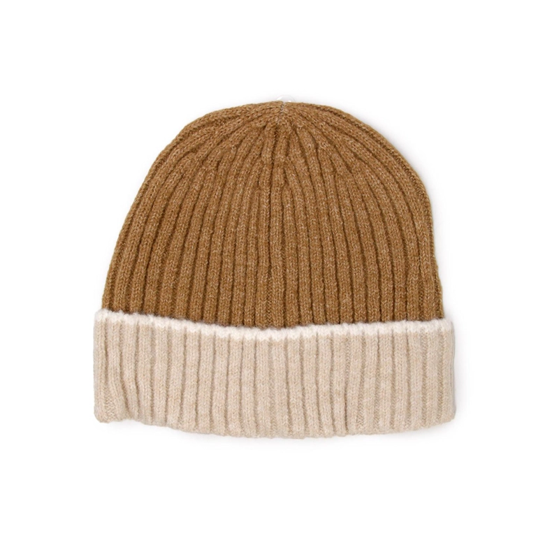 GORRO DE LANA BICOLOR UNISEX INVIERNO COLORES CASUAL - 1