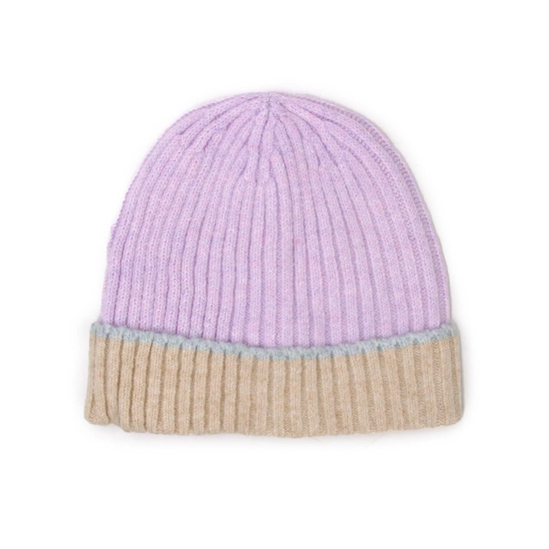 GORRO DE LANA BICOLOR UNISEX INVIERNO COLORES CASUAL - 1