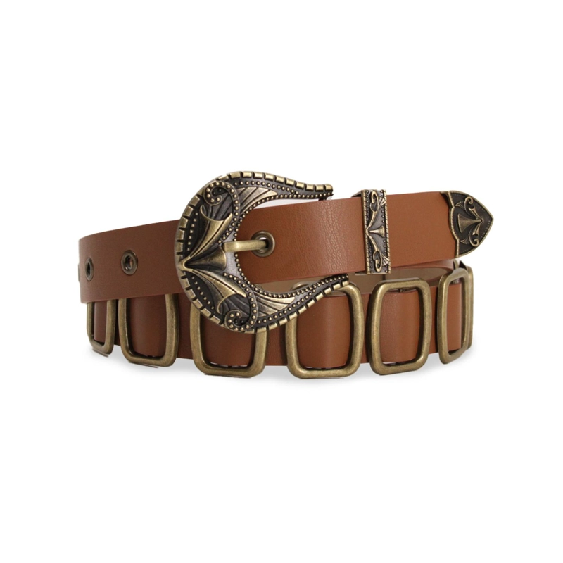 CINTURON DE MUJER BOHO OJETILLOS ALARGADOS - 1