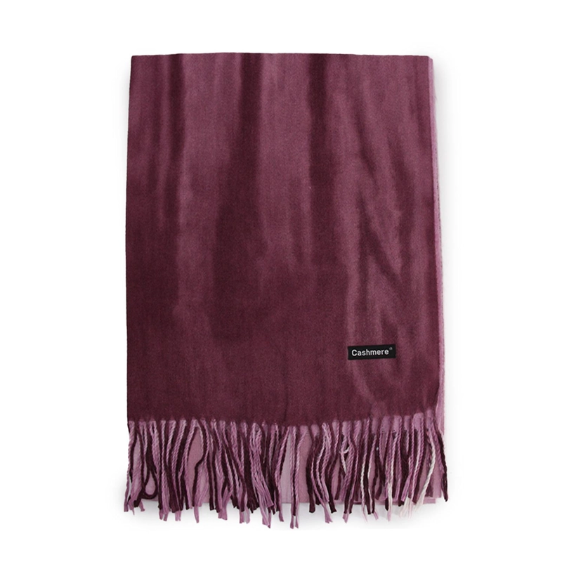 BUFANDA DEGRADADA MULTICOLOR TIPO CASHMERE SUAVE CON FLECOS - 1
