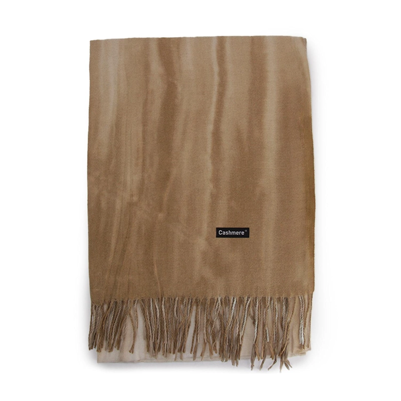 BUFANDA DEGRADADA MULTICOLOR TIPO CASHMERE SUAVE CON FLECOS - 1