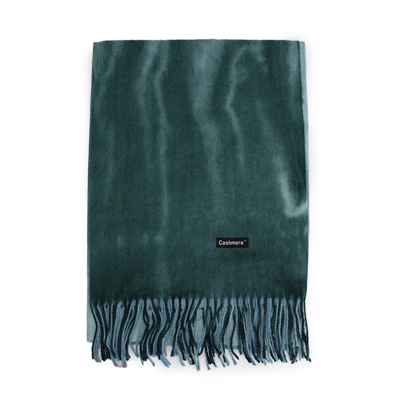 BUFANDA DEGRADADA MULTICOLOR TIPO CASHMERE SUAVE CON FLECOS - 1