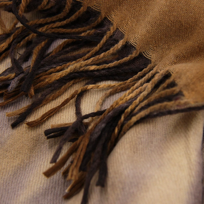 BUFANDA DEGRADADA MULTICOLOR TIPO CASHMERE SUAVE CON FLECOS - 2