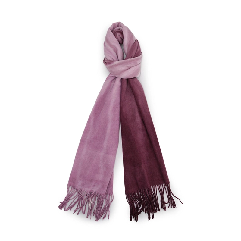 BUFANDA DEGRADADA MULTICOLOR TIPO CASHMERE SUAVE CON FLECOS - 2
