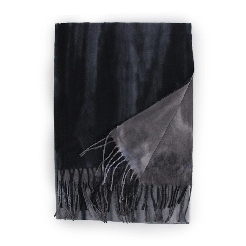 BUFANDA DEGRADADA MULTICOLOR TIPO CASHMERE SUAVE CON FLECOS - 2