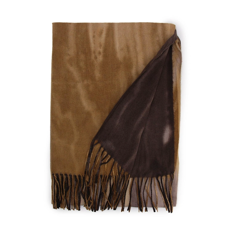 BUFANDA DEGRADADA MULTICOLOR TIPO CASHMERE SUAVE CON FLECOS - 3