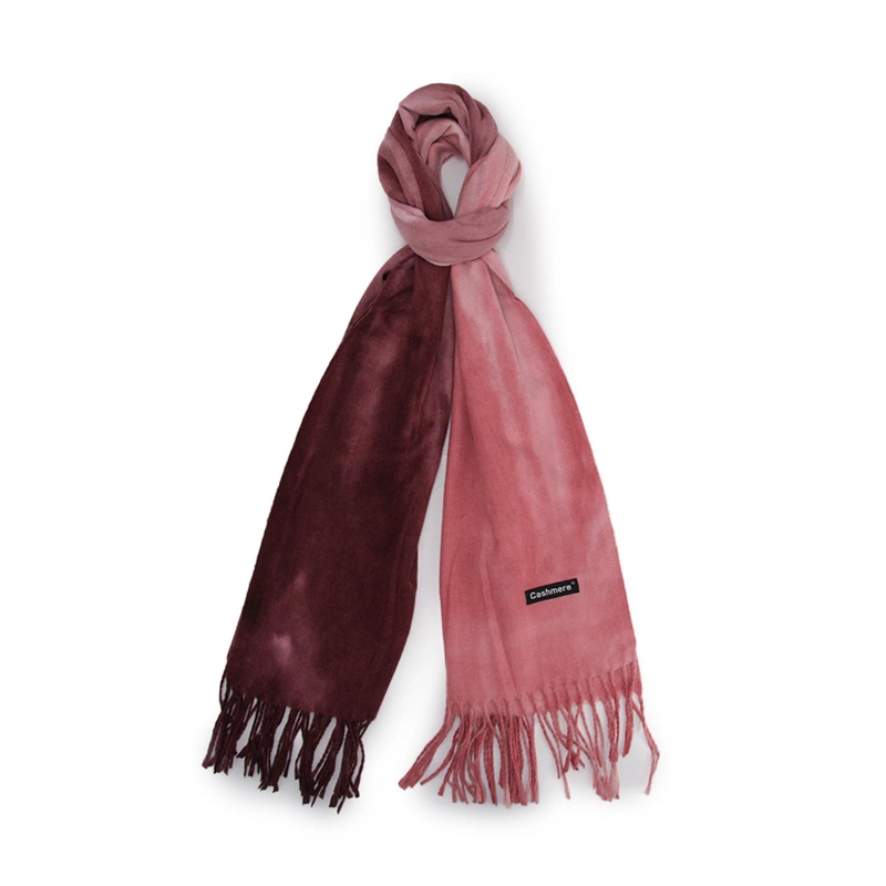 BUFANDA DEGRADADA MULTICOLOR TIPO CASHMERE SUAVE CON FLECOS - 3