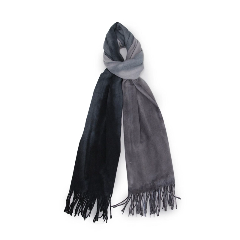 BUFANDA DEGRADADA MULTICOLOR TIPO CASHMERE SUAVE CON FLECOS - 3