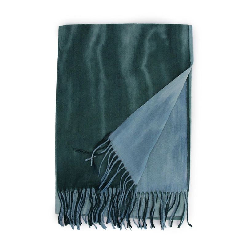 BUFANDA DEGRADADA MULTICOLOR TIPO CASHMERE SUAVE CON FLECOS - 4