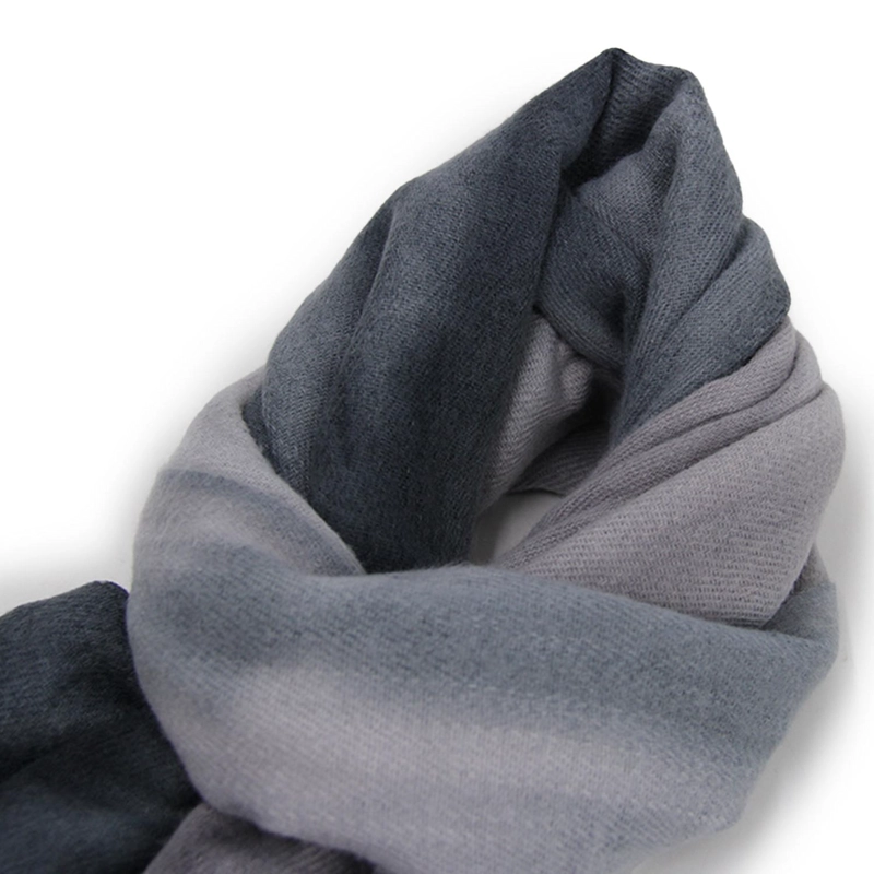 BUFANDA DEGRADADA MULTICOLOR TIPO CASHMERE SUAVE CON FLECOS - 5