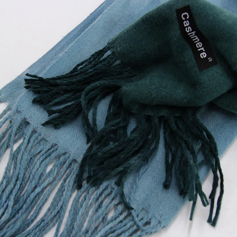 BUFANDA DEGRADADA MULTICOLOR TIPO CASHMERE SUAVE CON FLECOS - 5