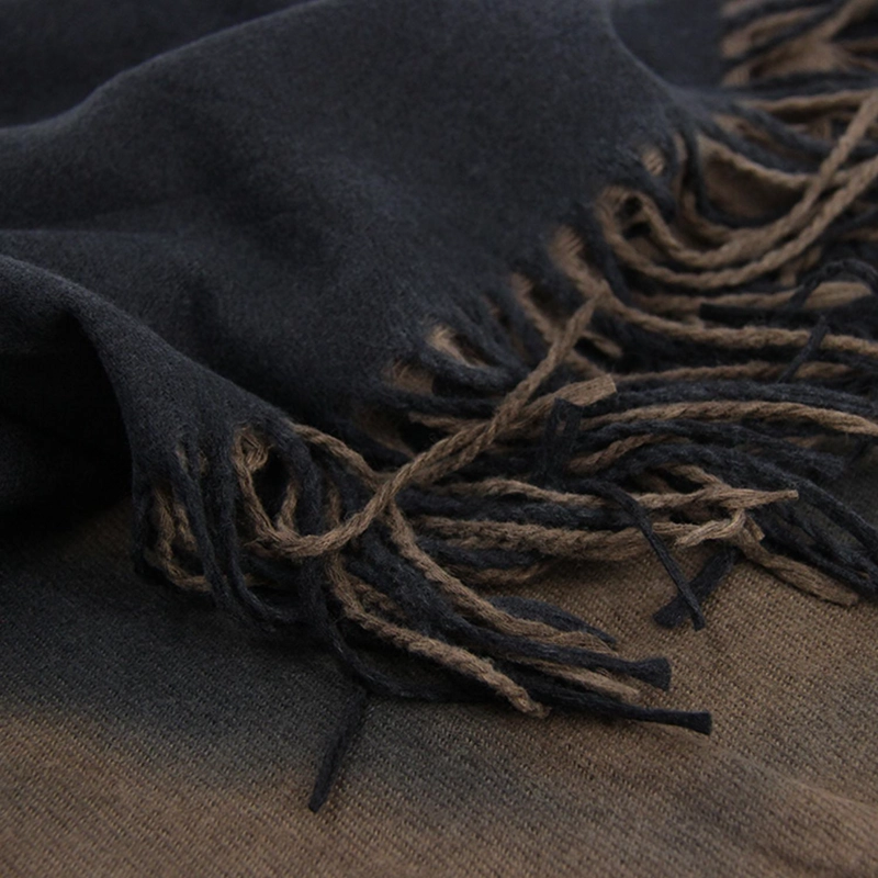 BUFANDA DEGRADADA COLOR TIPO CASHMERE SUAVE CON FLECO UNISEX - 5