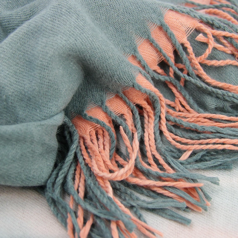 BUFANDA DEGRADADA COLOR TIPO CASHMERE SUAVE CON FLECO UNISEX - 6
