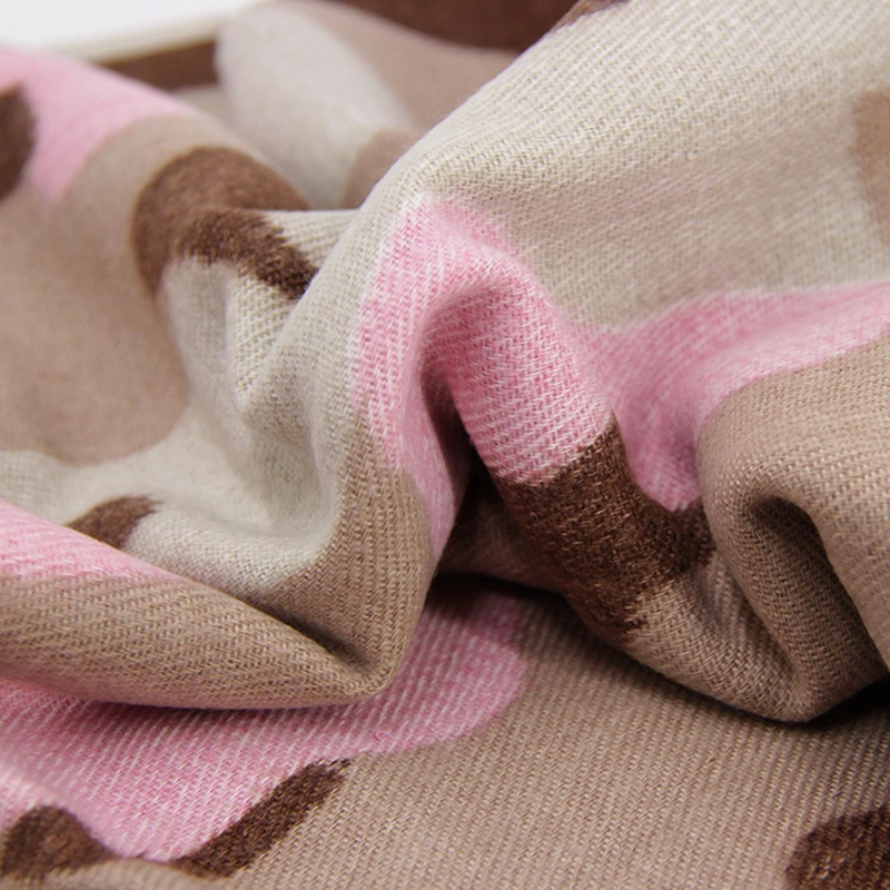 BUFANDA ANIMAL PRINT COLORES TIPO CASHMERE SUAVE CON FLECOS - 3