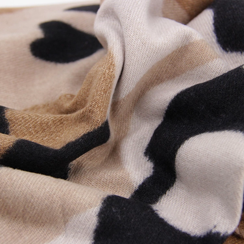 BUFANDA ANIMAL PRINT COLORES TIPO CASHMERE SUAVE CON FLECOS - 3