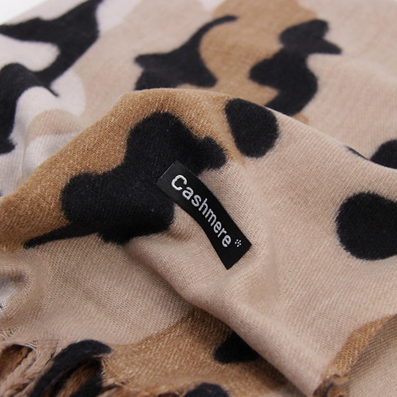 BUFANDA ANIMAL PRINT COLORES TIPO CASHMERE SUAVE CON FLECOS - 5