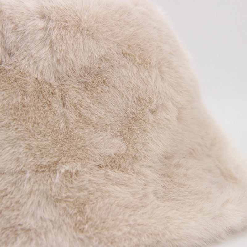 GORRO BUCKET PELUDO LISO MUJER INVIERNO SUAVE ABRIGADO MODA - 2
