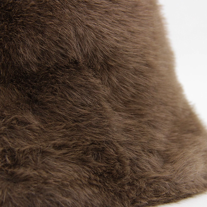 GORRO BUCKET PELUDO LISO MUJER INVIERNO SUAVE ABRIGADO MODA - 3