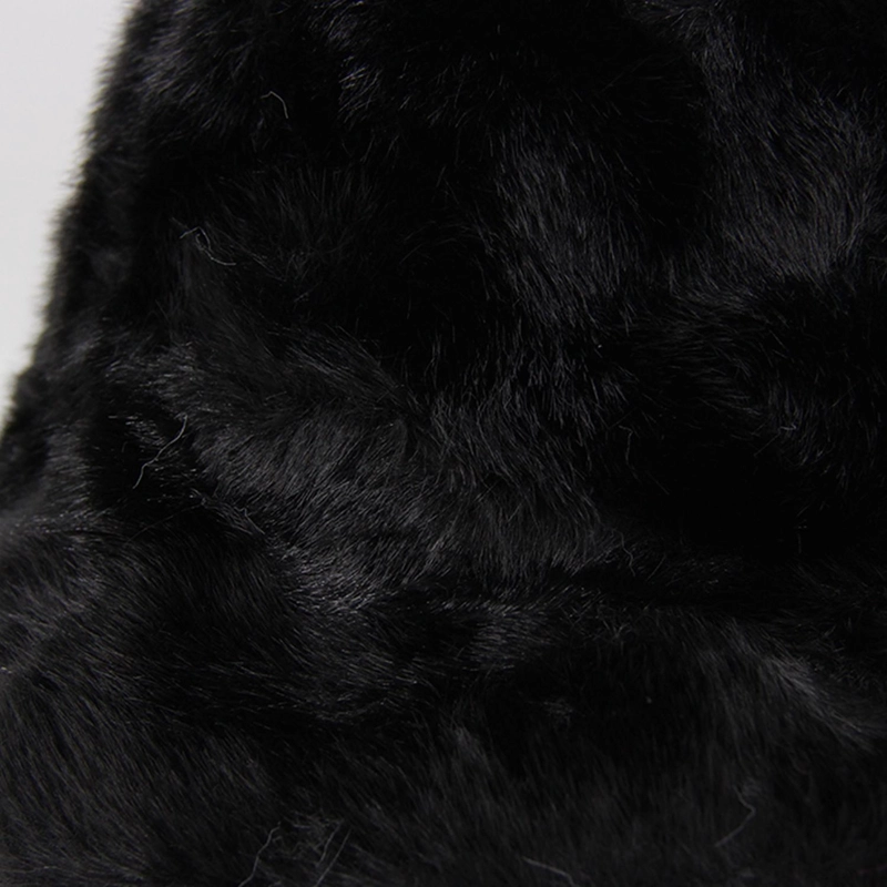 GORRO BUCKET PELUDO LISO MUJER INVIERNO SUAVE ABRIGADO MODA - 5