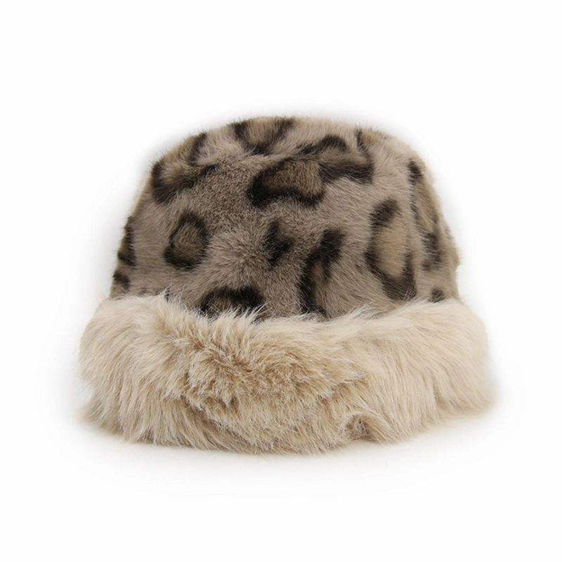 GORRO BUCKET PELUDO ANIMAL PRINT MUJER INVIERNO SUAVE ABRIGADO - 1