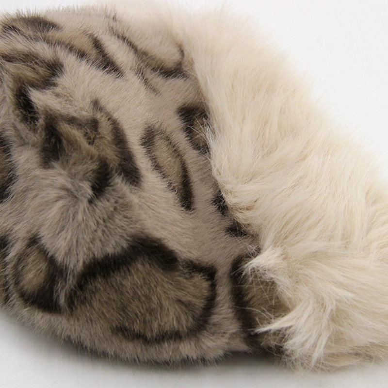 GORRO BUCKET PELUDO ANIMAL PRINT MUJER INVIERNO SUAVE ABRIGADO - 2