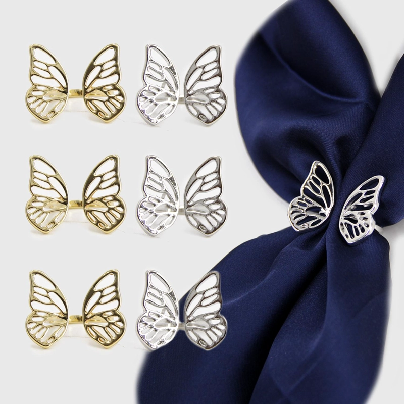 PACK 6UN - PRENDEDOR BROCHE PASA PAÑUELOS MARIPOSA ELEGANTE - 1