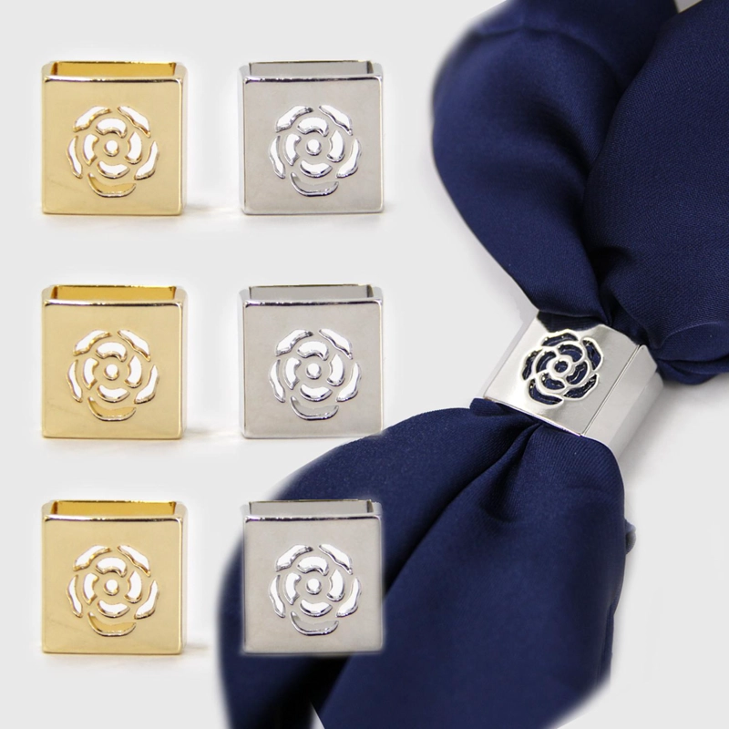 PACK 6UN - PRENDEDOR BROCHE PASA PAÑUELO FLOR MUJER ELEGANTE - 1