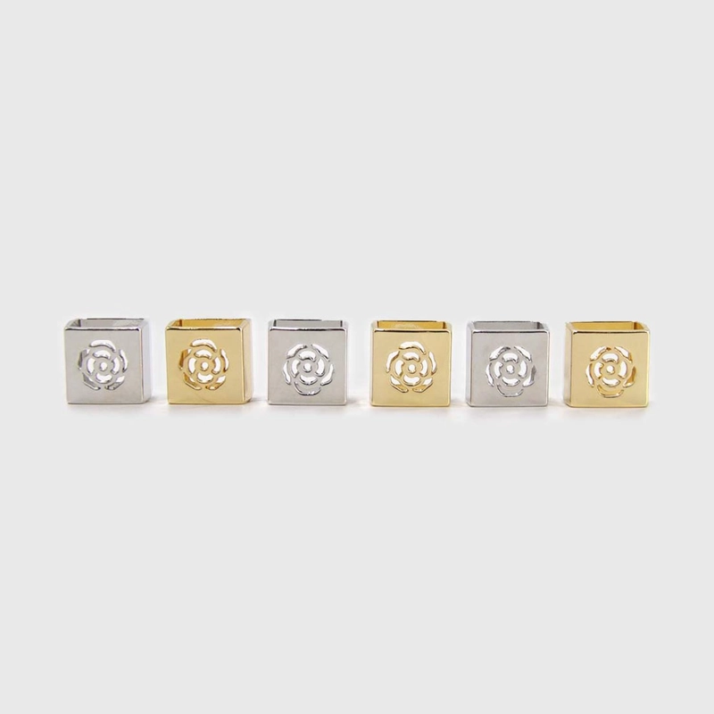 PACK 6UN - PRENDEDOR BROCHE PASA PAÑUELO FLOR MUJER ELEGANTE - 5