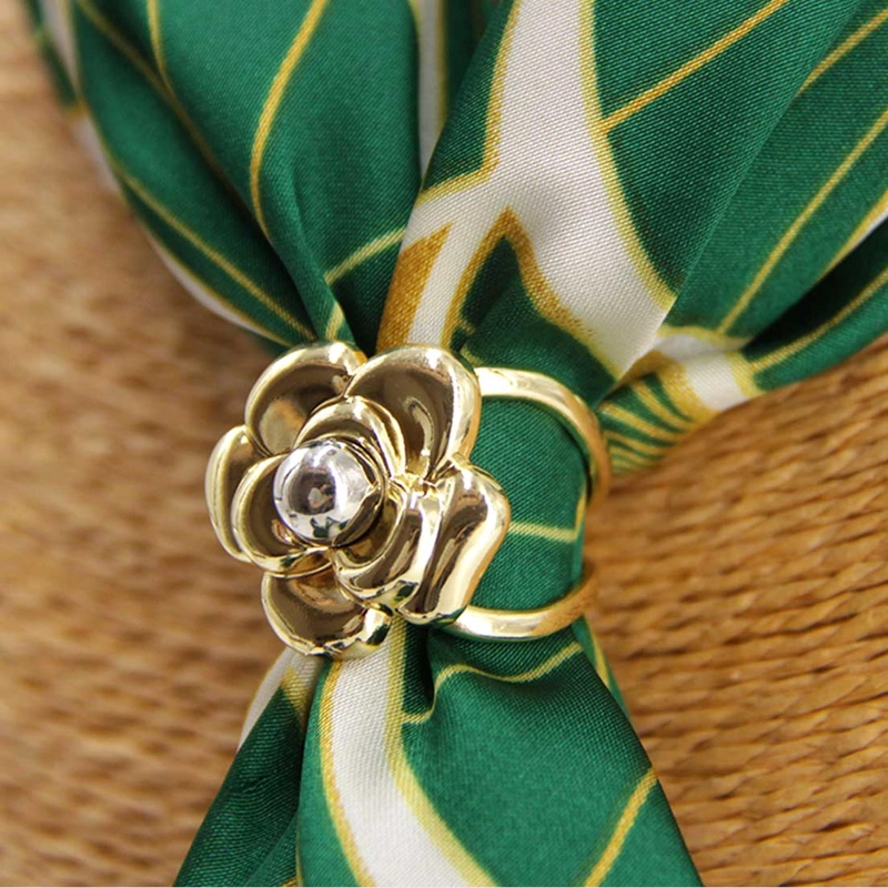 PACK 6UN - PRENDEDOR BROCHE PASA PAÑUELOS FLOR ELEGANTE - 5