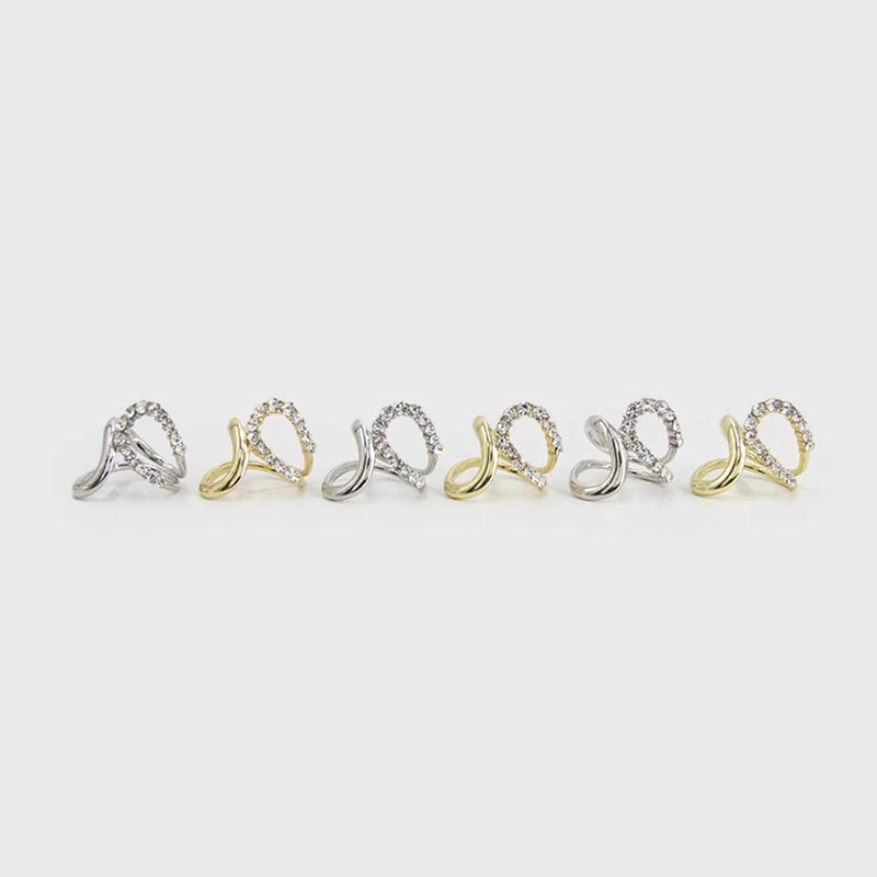 PACK 6UN - PRENDEDOR BROCHE PASA PAÑUELOS CRUZADO CON STRASS BRILLANTES - 4