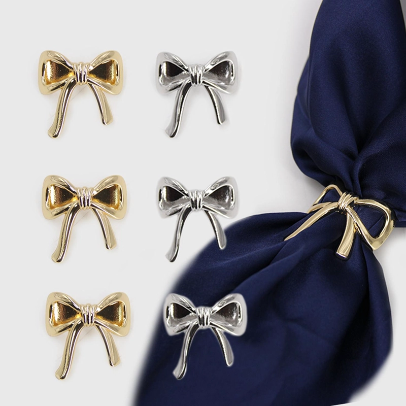 PACK 6UN - PRENDEDOR BROCHE PASA PAÑUELO LAZO ELEGANTE MUJER - 1