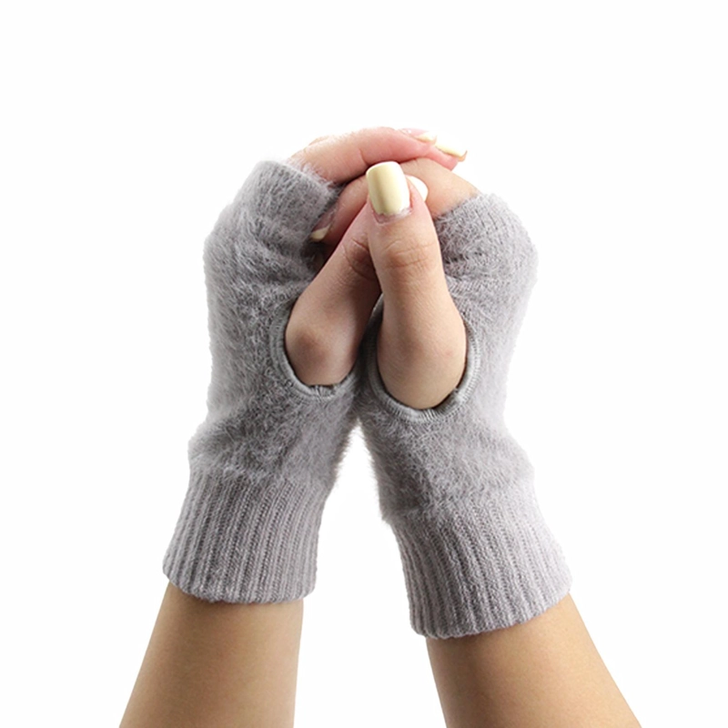 GUANTES MITONES PELUDOS CORTOS TE RMICOS UNISEX MODA INVIERNO - 1