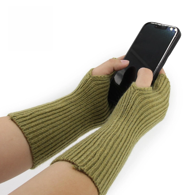 GUANTES MITONES LARGOS DE LANA - 1