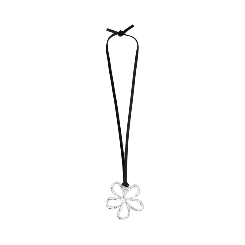COLLAR LARGO DE GAMUZA FLOR MINIMALISTA MUJER BOHO - 38 CM - 3