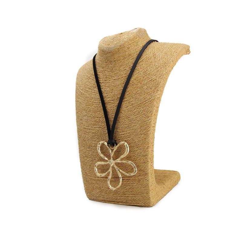 COLLAR LARGO DE GAMUZA FLOR MINIMALISTA MUJER BOHO - 38 CM - 3