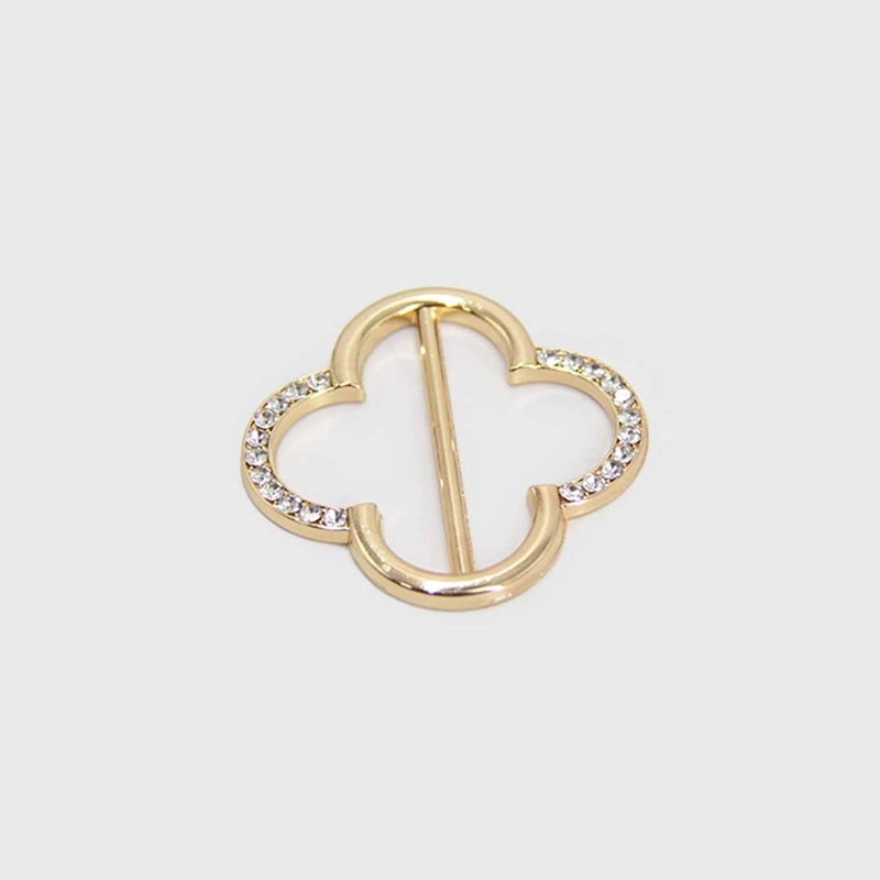 PACK 6UN - PRENDEDOR BROCHE PASA PAÑUELOS FLOR CON STRASS - 6
