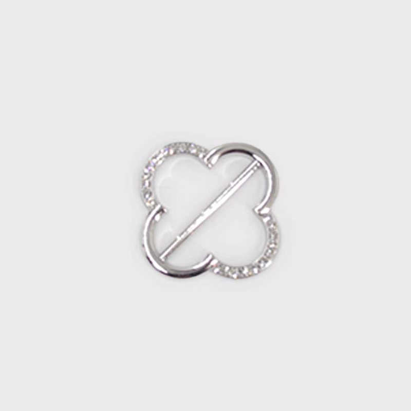 PACK 6UN - PRENDEDOR BROCHE PASA PAÑUELOS FLOR CON STRASS - 7