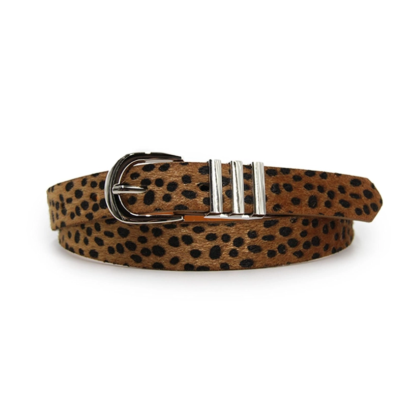 CINTURON MUJER DELGADO HEBILLA E PLATEADA AJUSTABLE MODA - 1