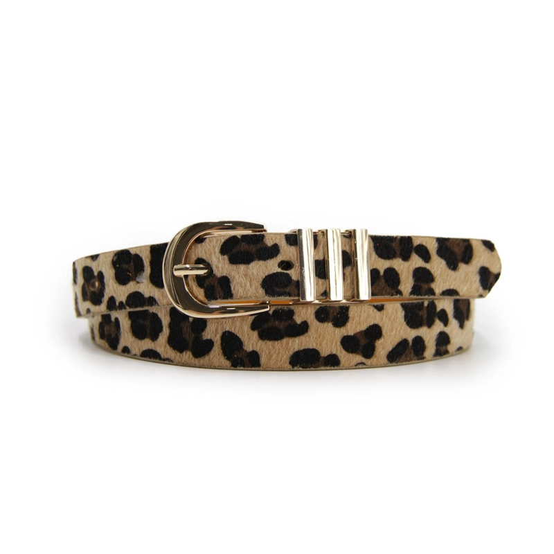 CINTURON MUJER DELGADO HEBILLA E PLATEADA AJUSTABLE MODA - 1