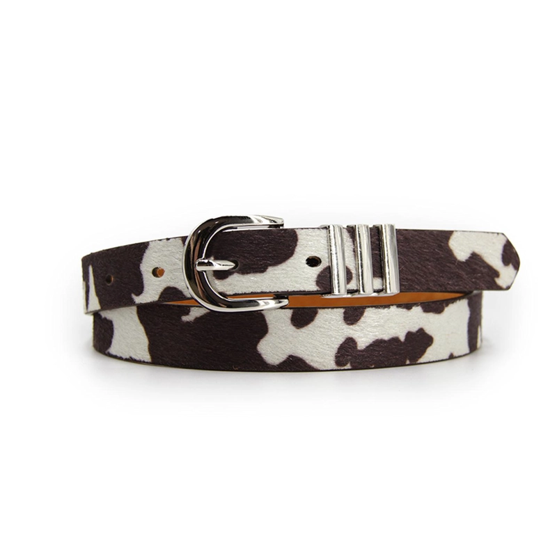 CINTURON MUJER DELGADO HEBILLA E PLATEADA AJUSTABLE MODA - 1