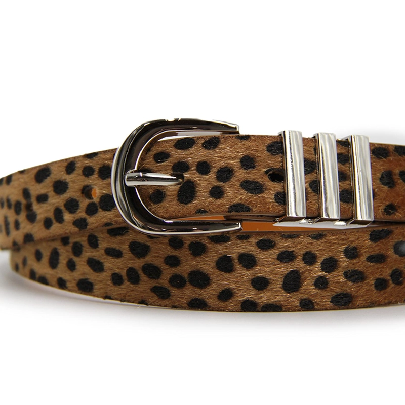CINTURON MUJER DELGADO HEBILLA E PLATEADA AJUSTABLE MODA - 2