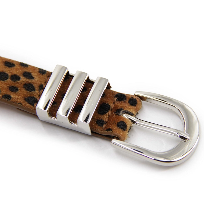 CINTURON MUJER DELGADO HEBILLA E PLATEADA AJUSTABLE MODA - 3