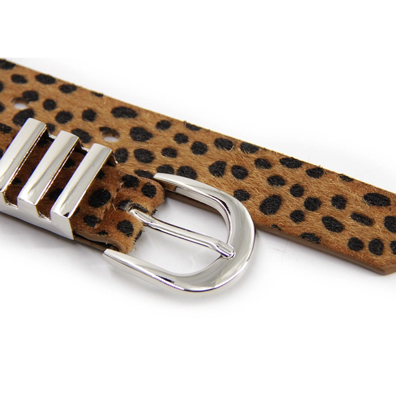 CINTURON MUJER DELGADO HEBILLA E PLATEADA AJUSTABLE MODA - 4
