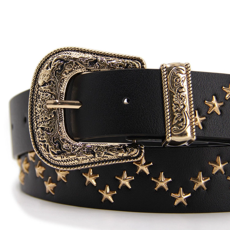 CINTURON HEBILLA VAQUERO WESTERN CON ESTRELLAS UNISEX 110CM - 2