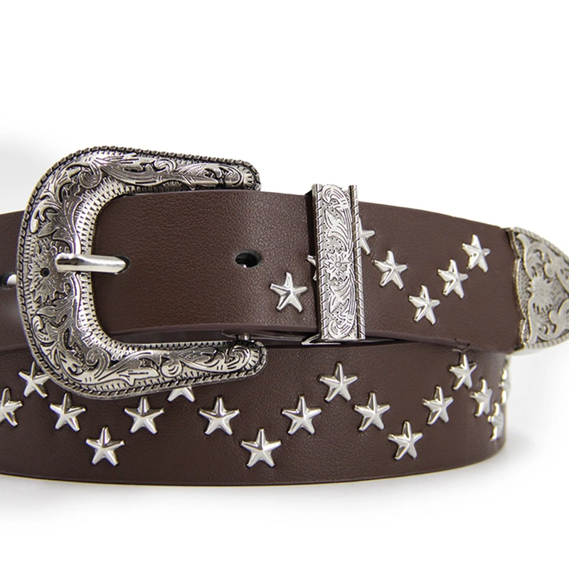 CINTURON HEBILLA VAQUERO WESTERN CON ESTRELLAS UNISEX 110CM - 4