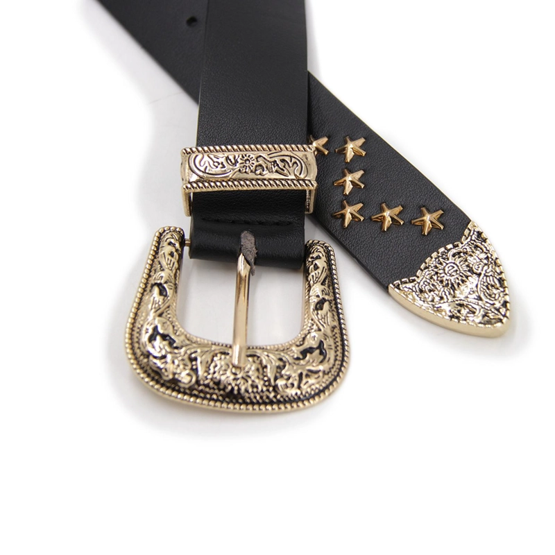 CINTURON HEBILLA VAQUERO WESTERN CON ESTRELLAS UNISEX 110CM - 5