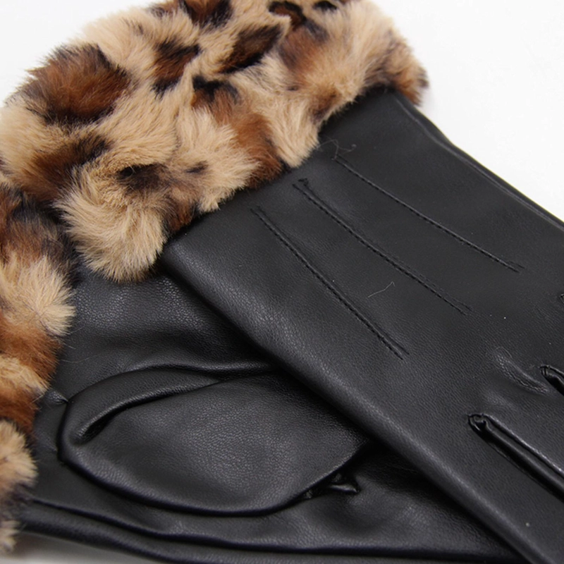 GUANTES MUJER CUERINA ANIMAL PRINT CON PUÑO PELUDO INVIERNO - 3